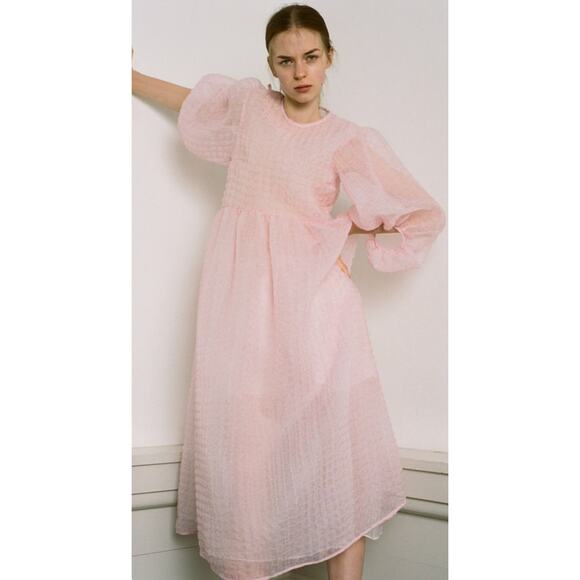 Cecilie Bahnsen Dresses & Skirts - Cecilie Bahnsen Karmen Textured Silk-Blend Chiffon Midi Dress size US 4